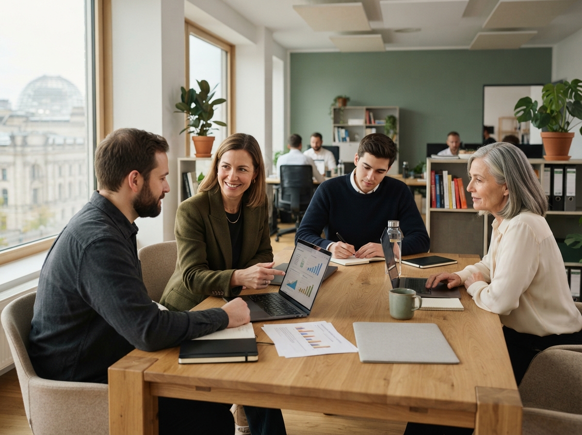 Renditewelt Team analysiert Markt- und Portfoliodaten am Arbeitsplatz